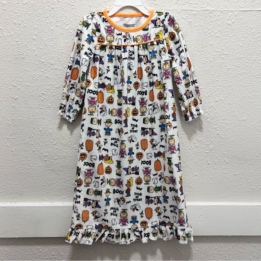 Peanuts Halloween White & Orange Night Gown 2T